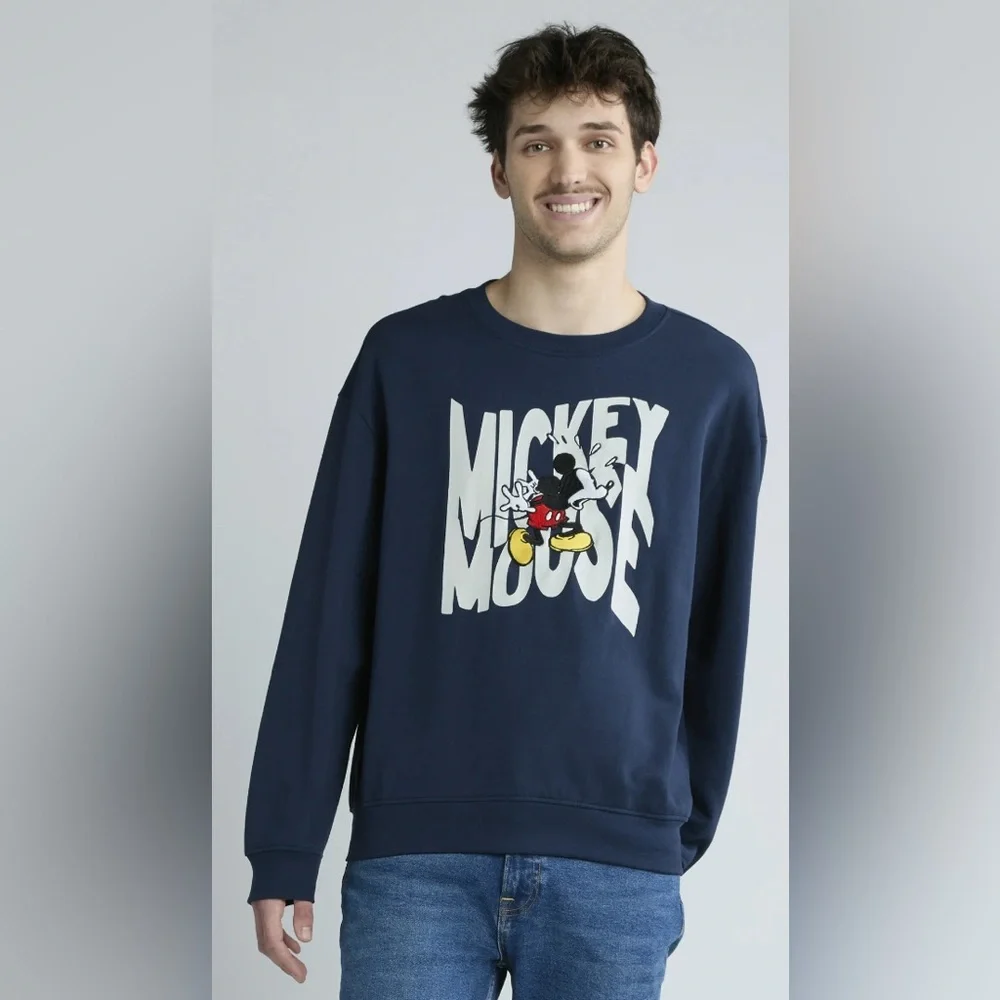 Mickey Mouse Men's and Big Men's Graphic Sweatshirt with Long Sleeves - Picture 1 of 4